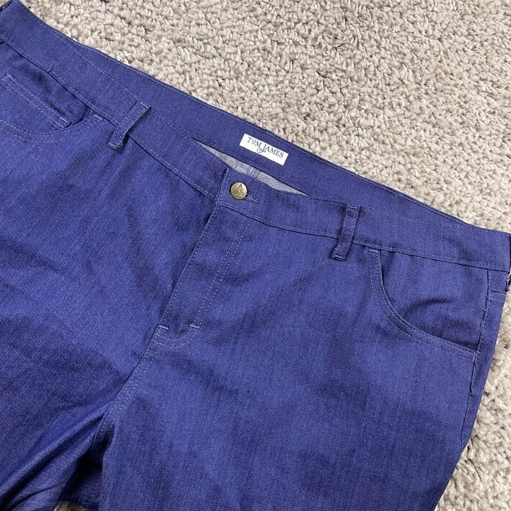 Tom James Blue Delta Jeans Men's Size 44x27 Straight Dark Wash Denim Made In USA